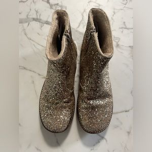 Boden Shimmering Gold Ankle Booties